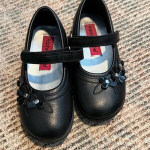Rachel Kids Black Floral Mary Jane Shoes